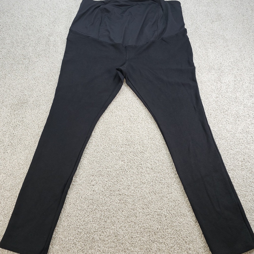 Isabel Maternity Jeggings Women Size XL Crossover Panel Back Stretch Black‎